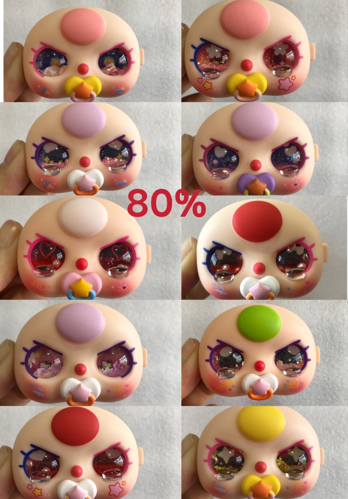 Baby Three/Liila DIY Doll Face Replacement Kit for 50%/80%100%/400%Custom Dolls Water Flow Liquid Bb3 Movable Effect Eye & Face Set