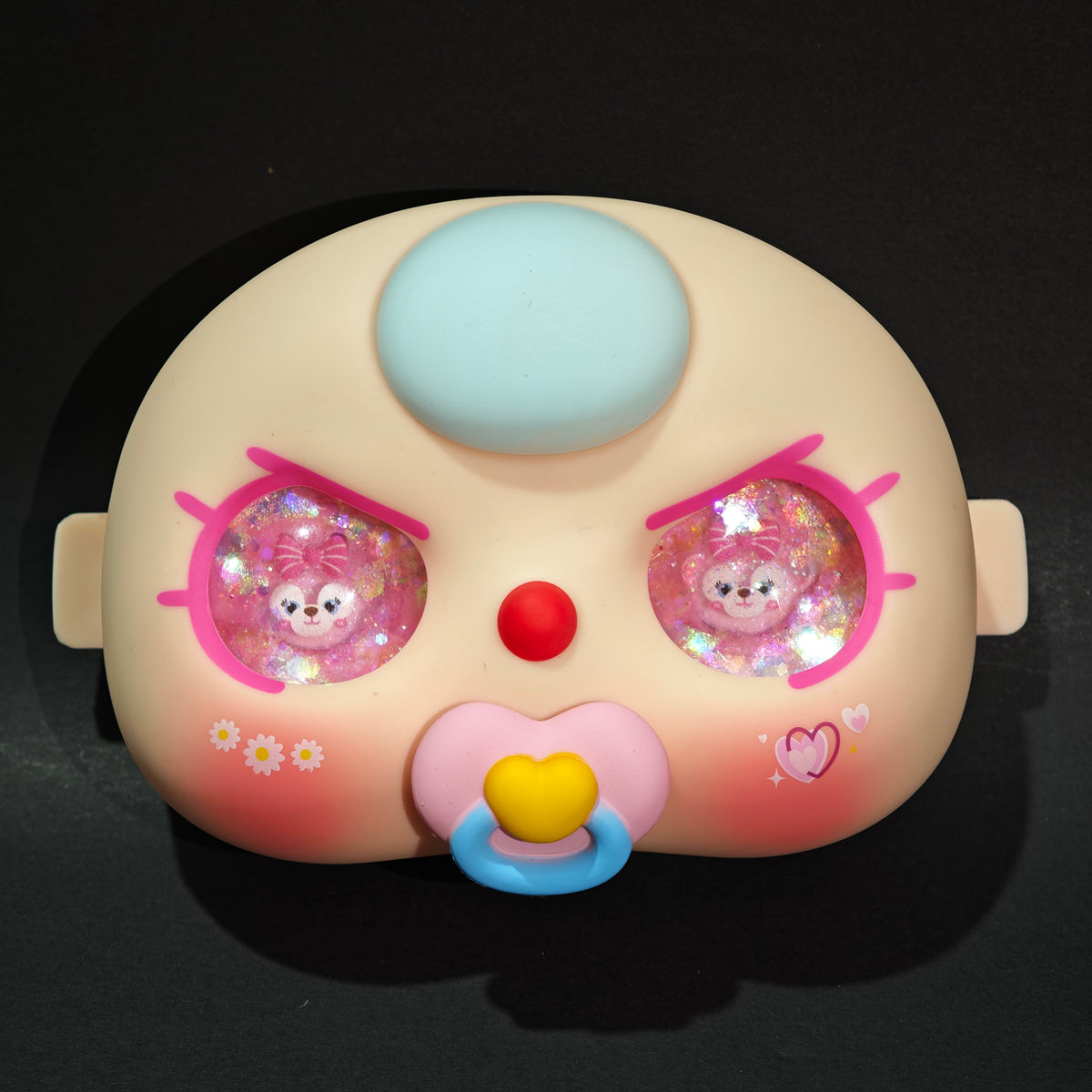 Baby Three BB3 400% Custom Face Plate , Glitter Flowing Eyes DIY Doll Face