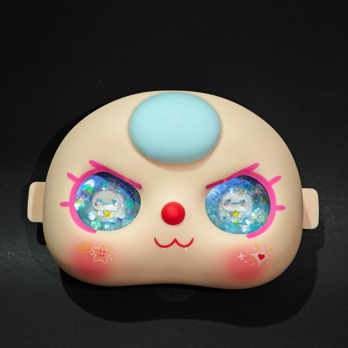 Baby Three BB3 400% Custom Face Plate , Glitter Flowing Eyes DIY Doll Face